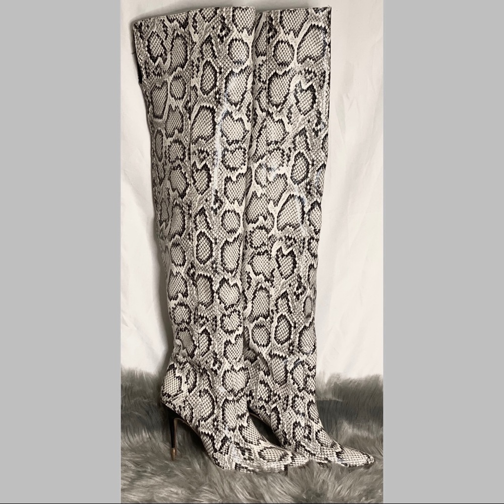Snakeskin Over The Knee Boot